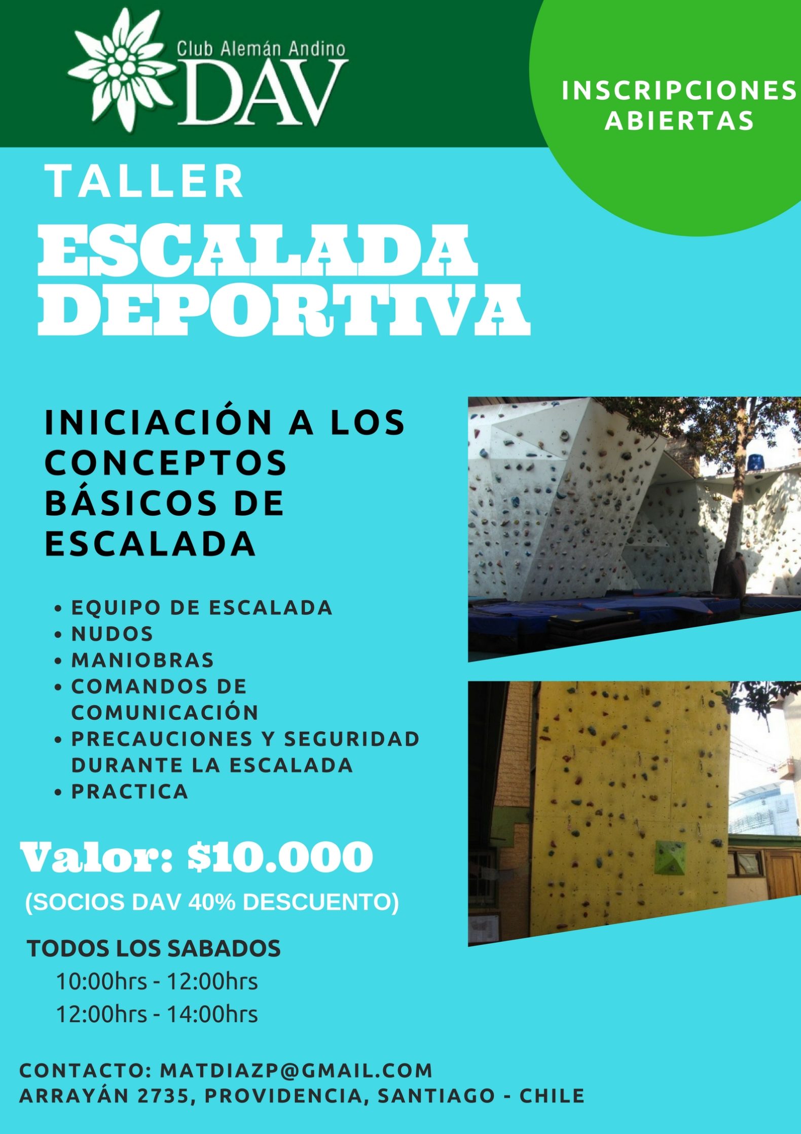 Taller de Iniciación a la Escalada Deportiva