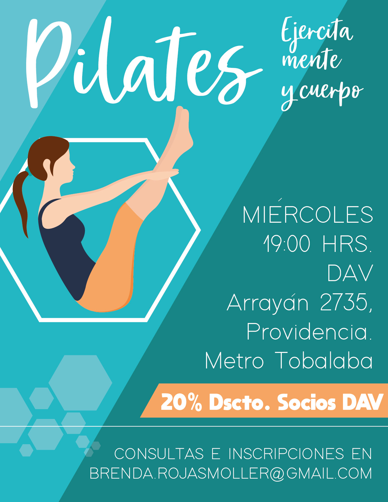 Clases de Pilates , todos los miércoles a las 19:00